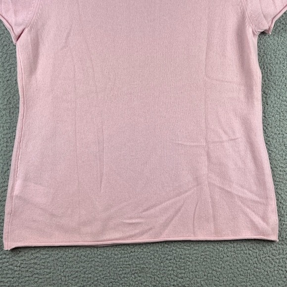NWT J Crew 100% Cashmere T Shirt Pink Short Sleeve Sweater Women size XL - Picture 6 of 11